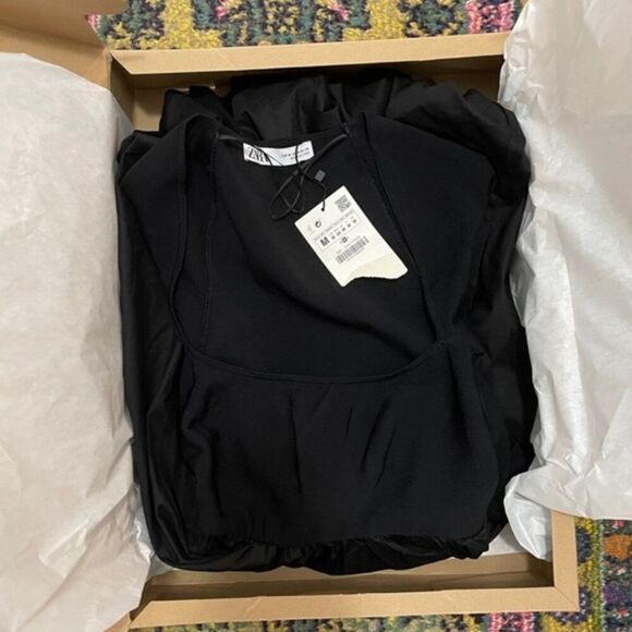 BLOGGER FAVORITE Zara black party dress NWT - small/med - Picture 7 of 11